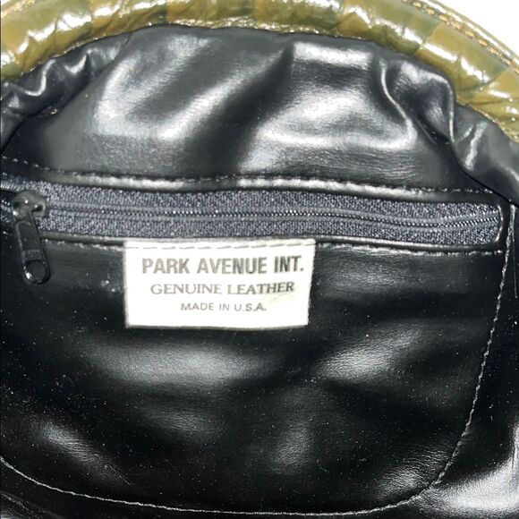 Vintage Brown Leather Patchwork Handbag with strap 80’s clutch or crossbody - Picture 4 of 6